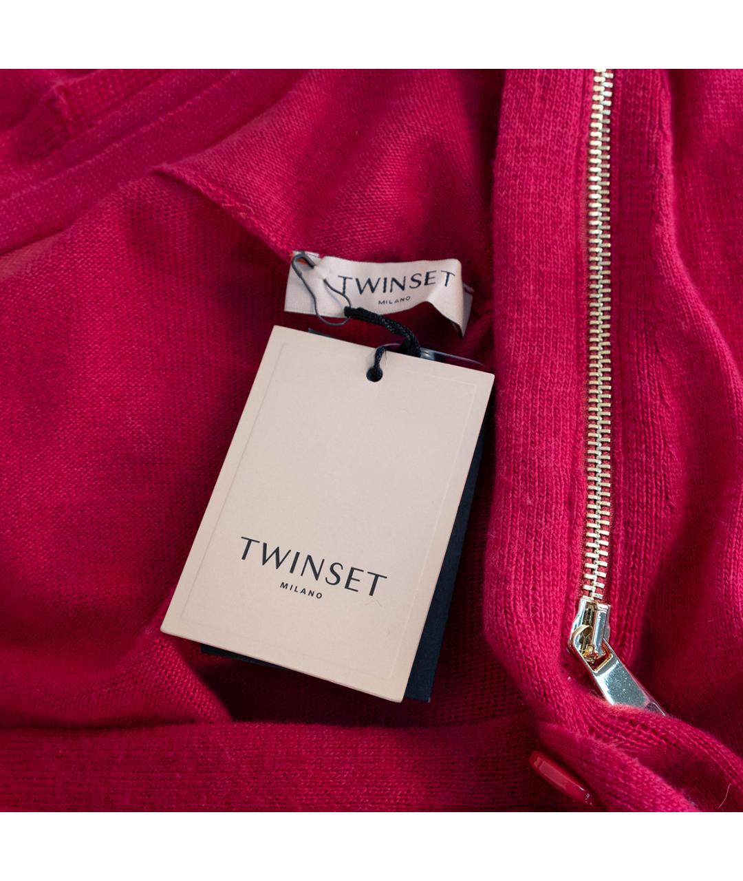 TWIN-SET Розовый шерстяной кардиган, фото 6