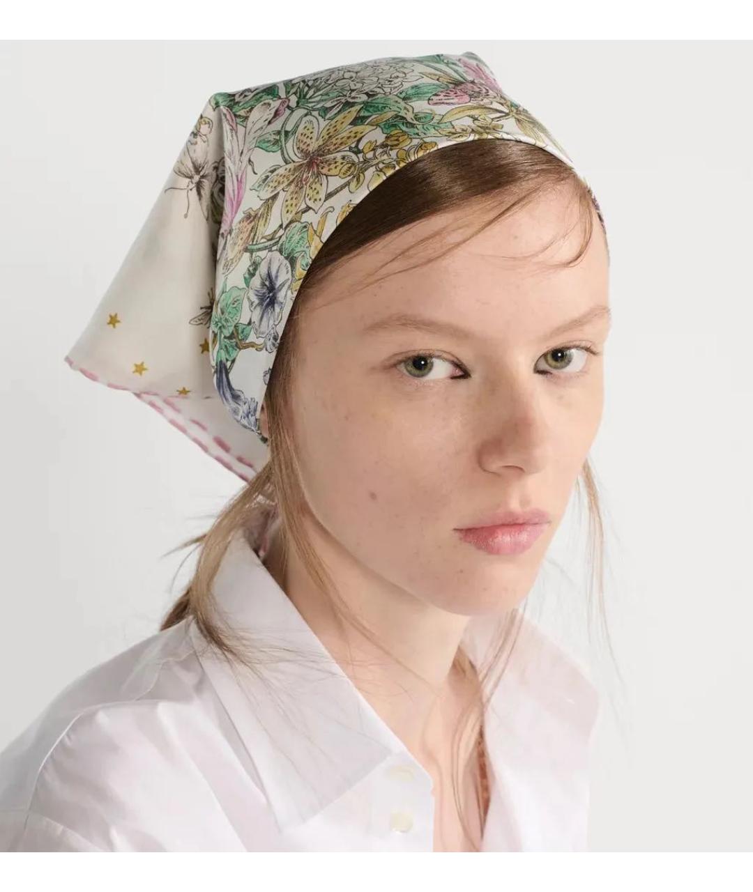 CHRISTIAN DIOR Белый шелковый платок, фото 5