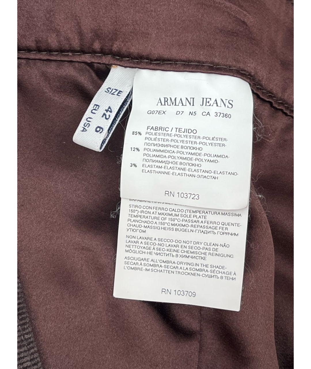 ARMANI JEANS Коричневая полиэстеровая юбка мини, фото 5