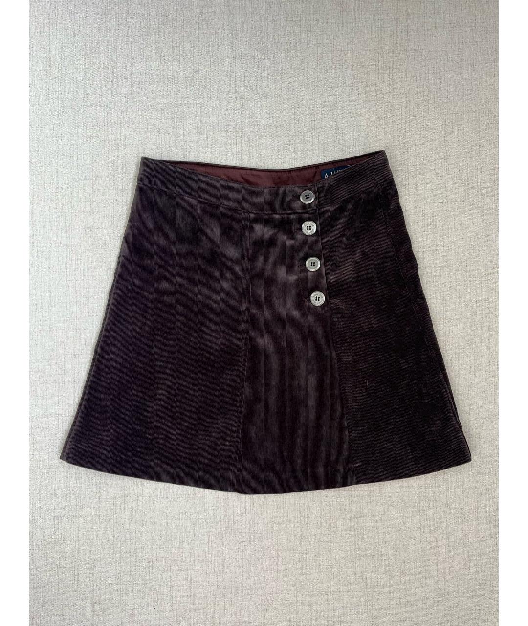 ARMANI JEANS Коричневая полиэстеровая юбка мини, фото 8