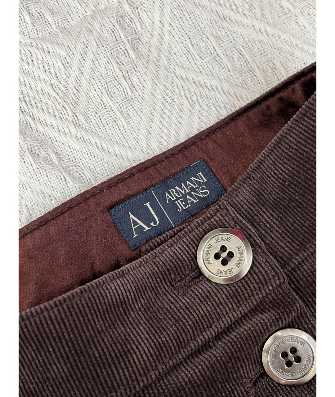 ARMANI JEANS Коричневая полиэстеровая юбка мини, фото 3