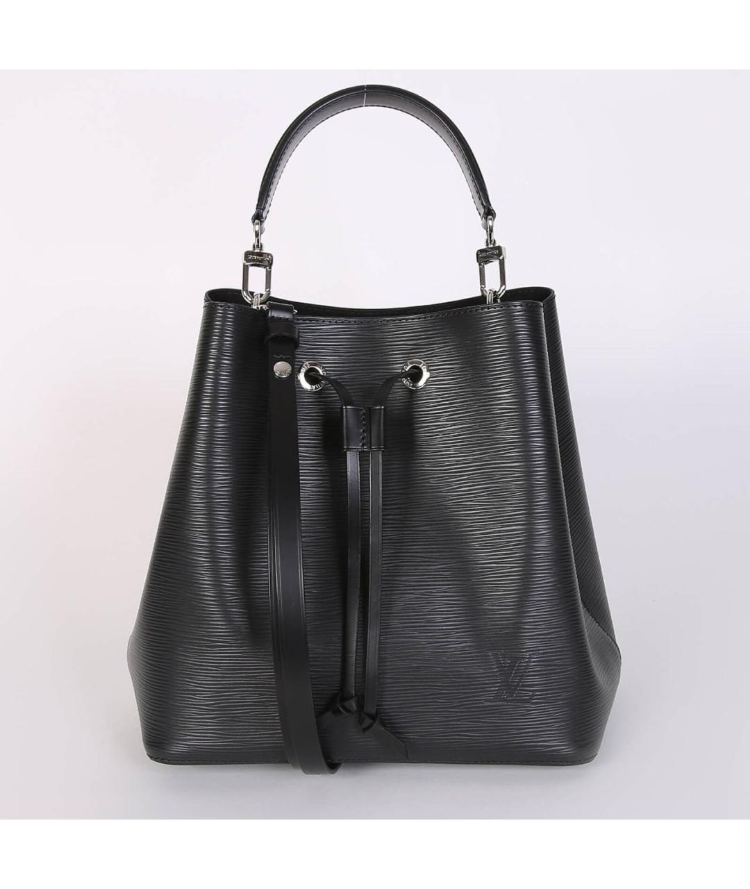 LOUIS VUITTON Черная кожаная сумка тоут, фото 9