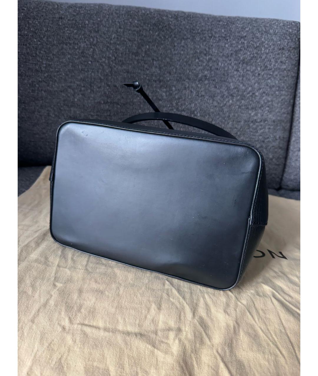 LOUIS VUITTON Черная кожаная сумка тоут, фото 6