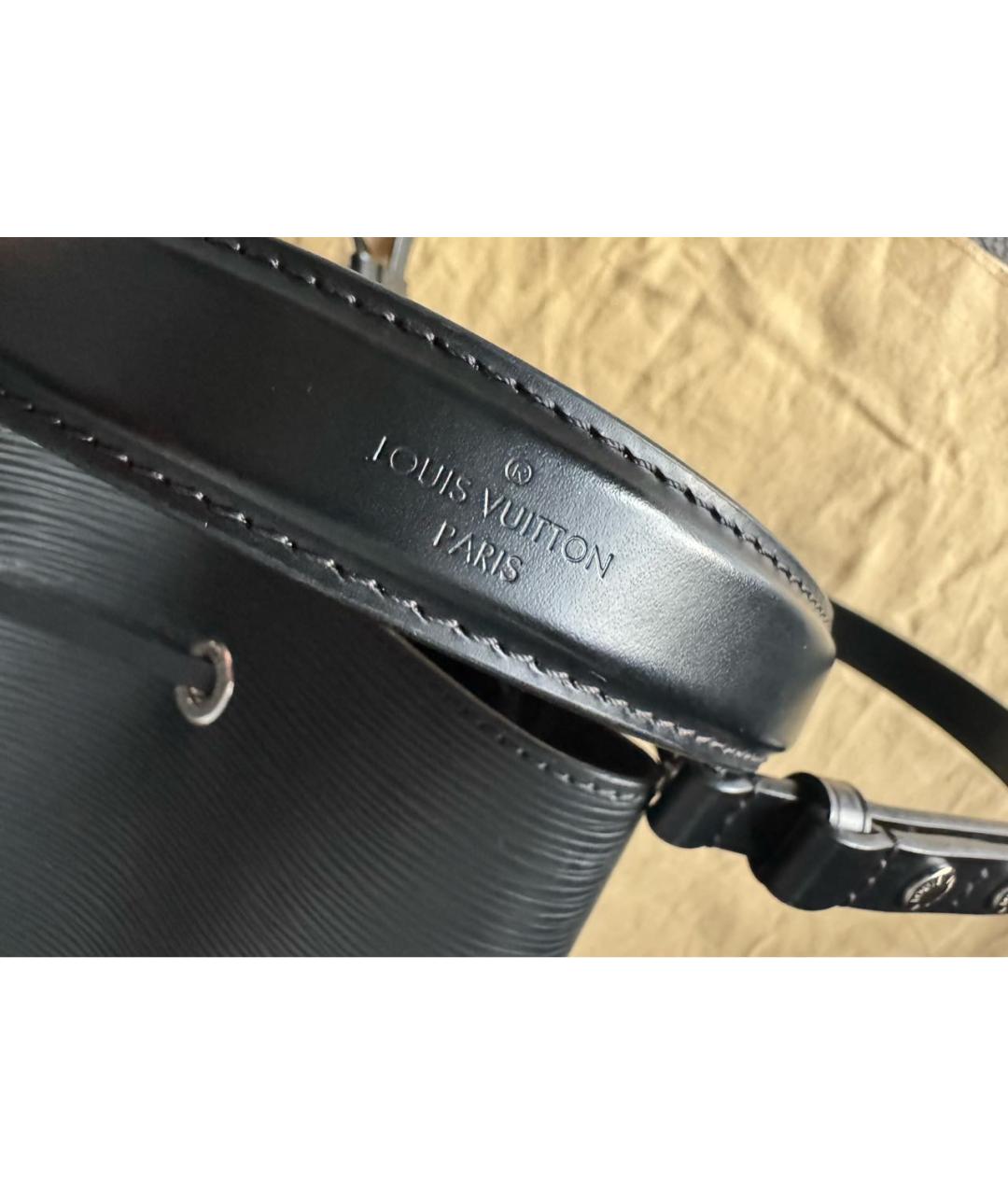 LOUIS VUITTON Черная кожаная сумка тоут, фото 8