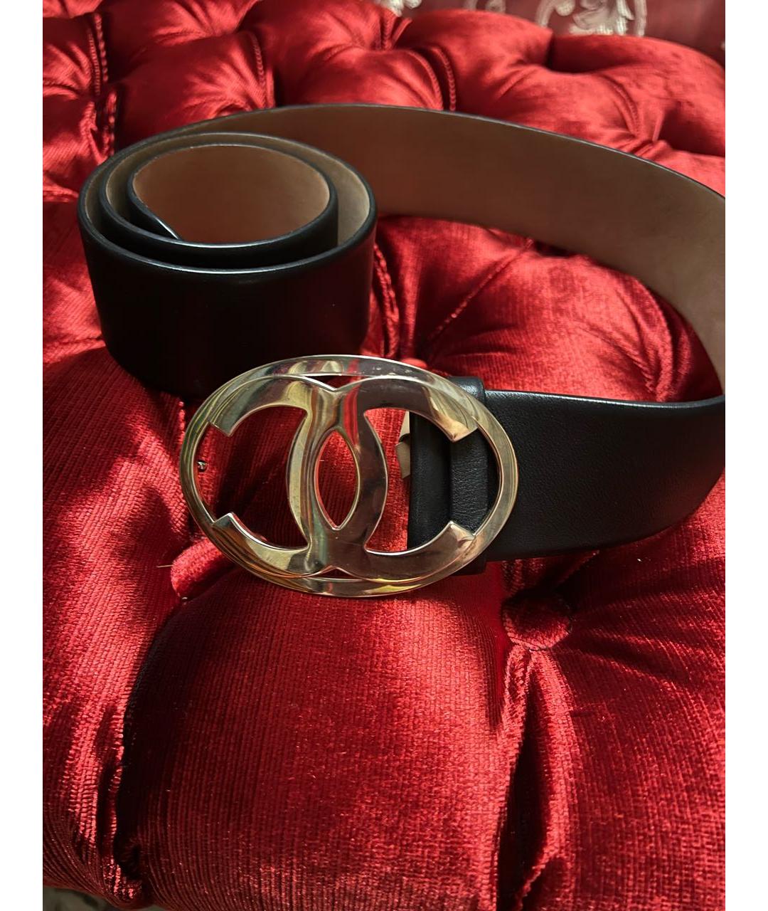 CHANEL Черный кожаный ремень, фото 3