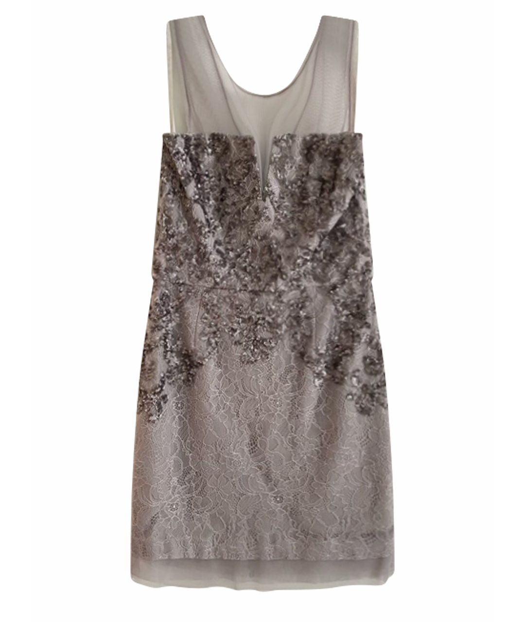 BCBG MAXAZRIA Серое кружевное коктейльное платье, фото 1