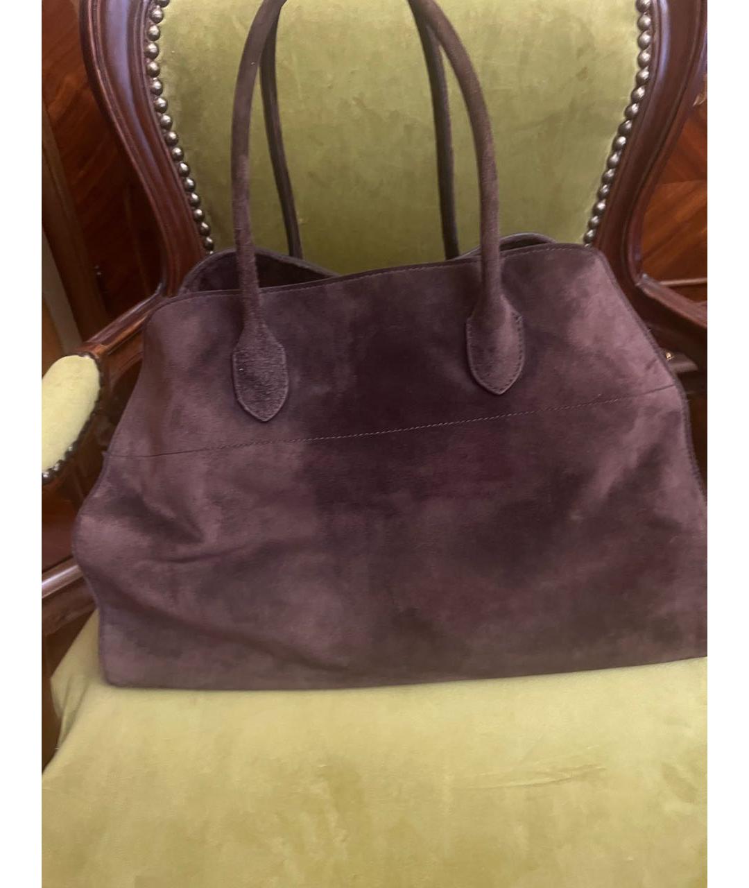 THE ROW Коричневая замшевая сумка тоут, фото 5