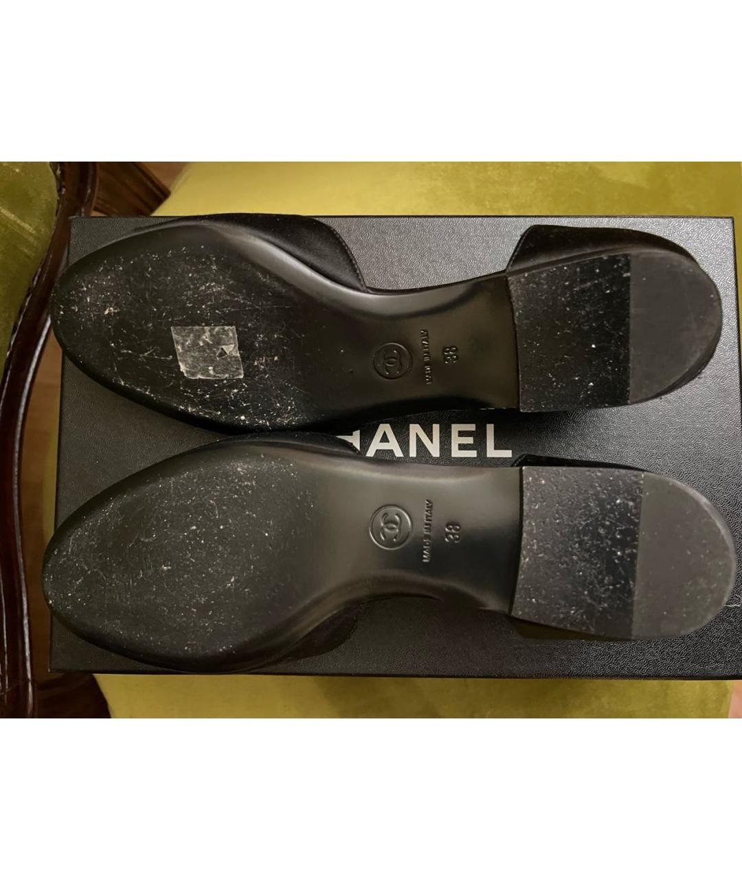 CHANEL Черные текстильные балетки, фото 5