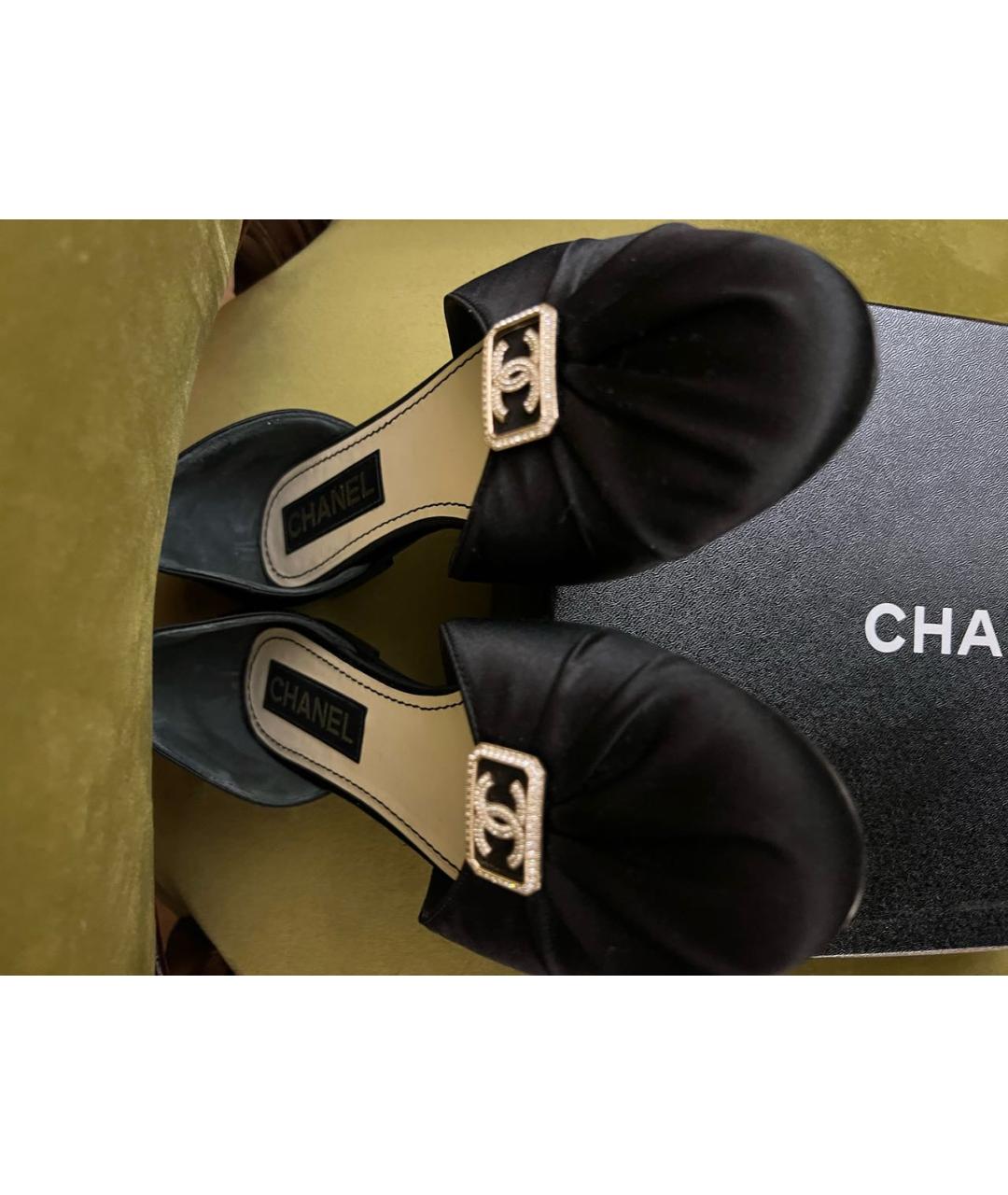 CHANEL Черные текстильные балетки, фото 2