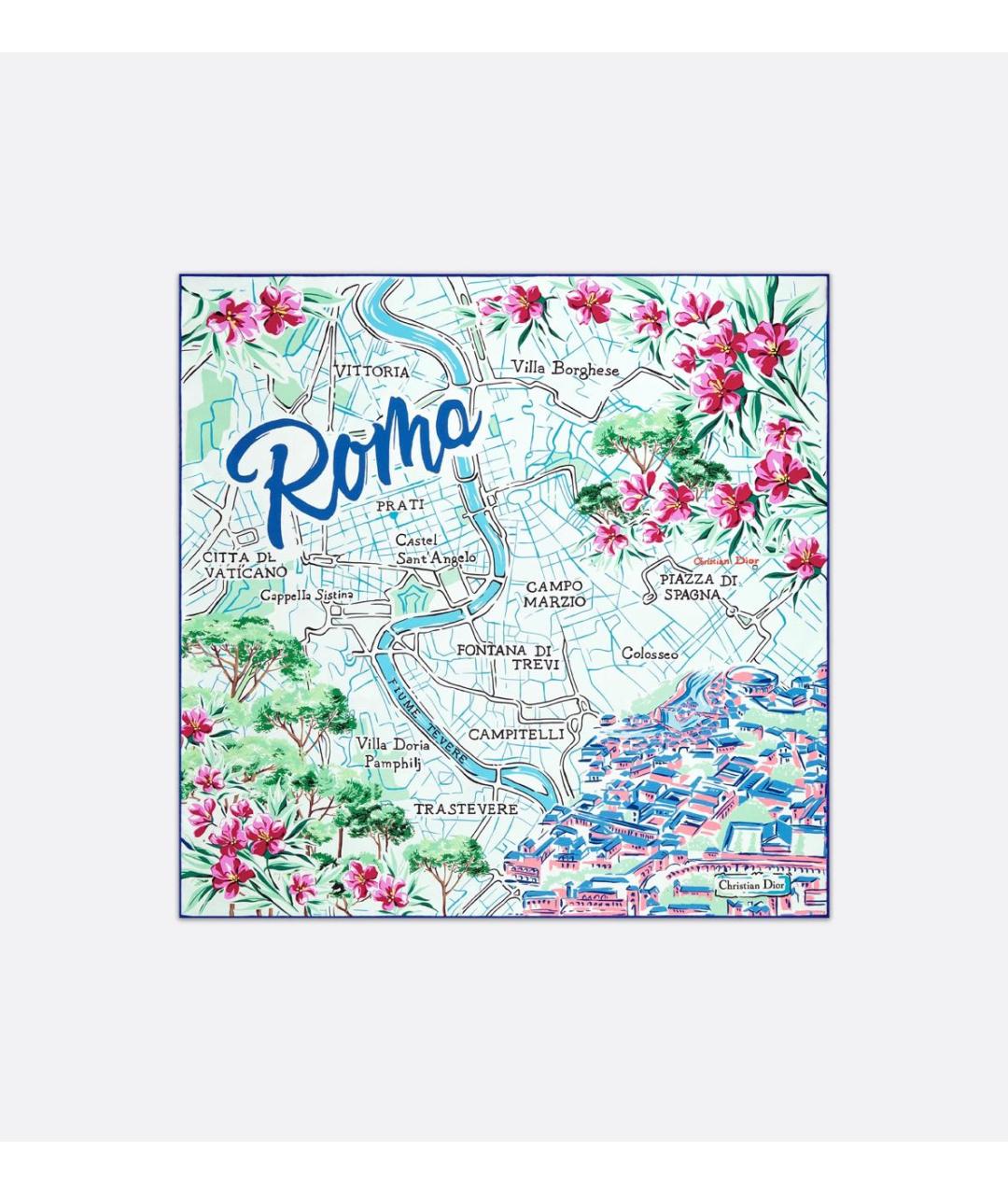 CHRISTIAN DIOR Мульти шелковый платок, фото 7