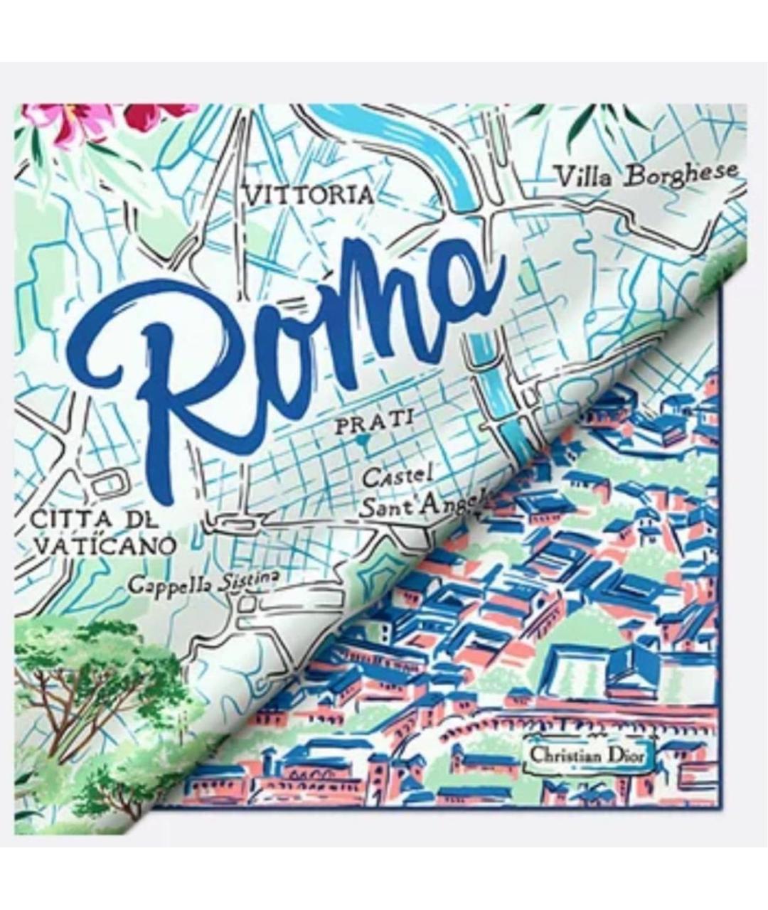 CHRISTIAN DIOR Мульти шелковый платок, фото 6