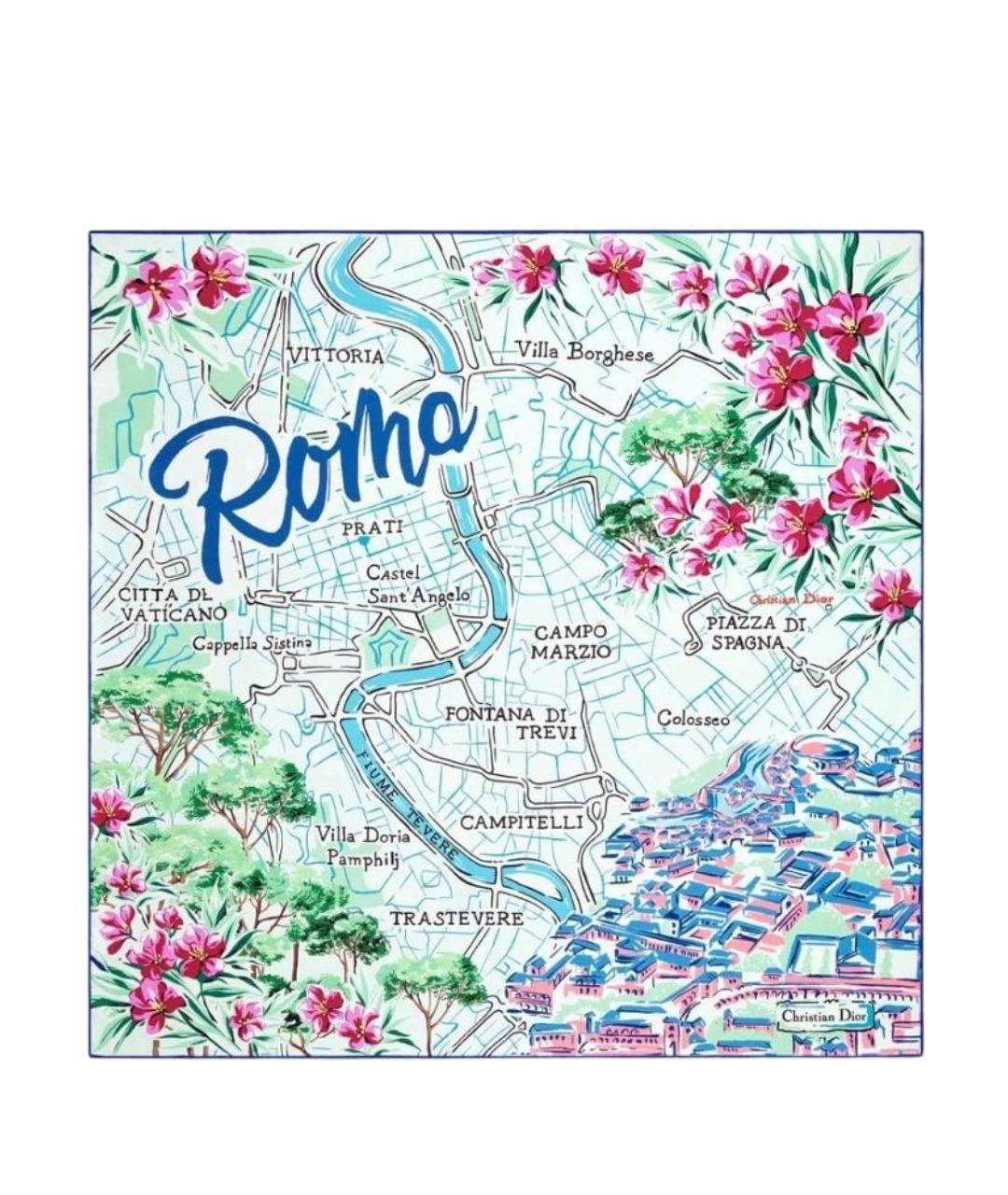 CHRISTIAN DIOR Мульти шелковый платок, фото 1