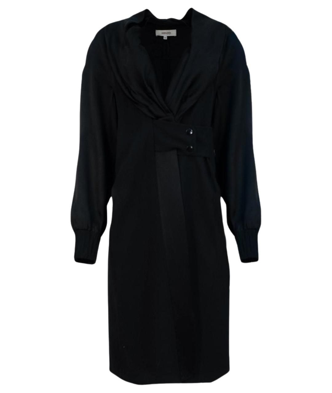 KENZO Черное ацетатное повседневное платье, фото 1