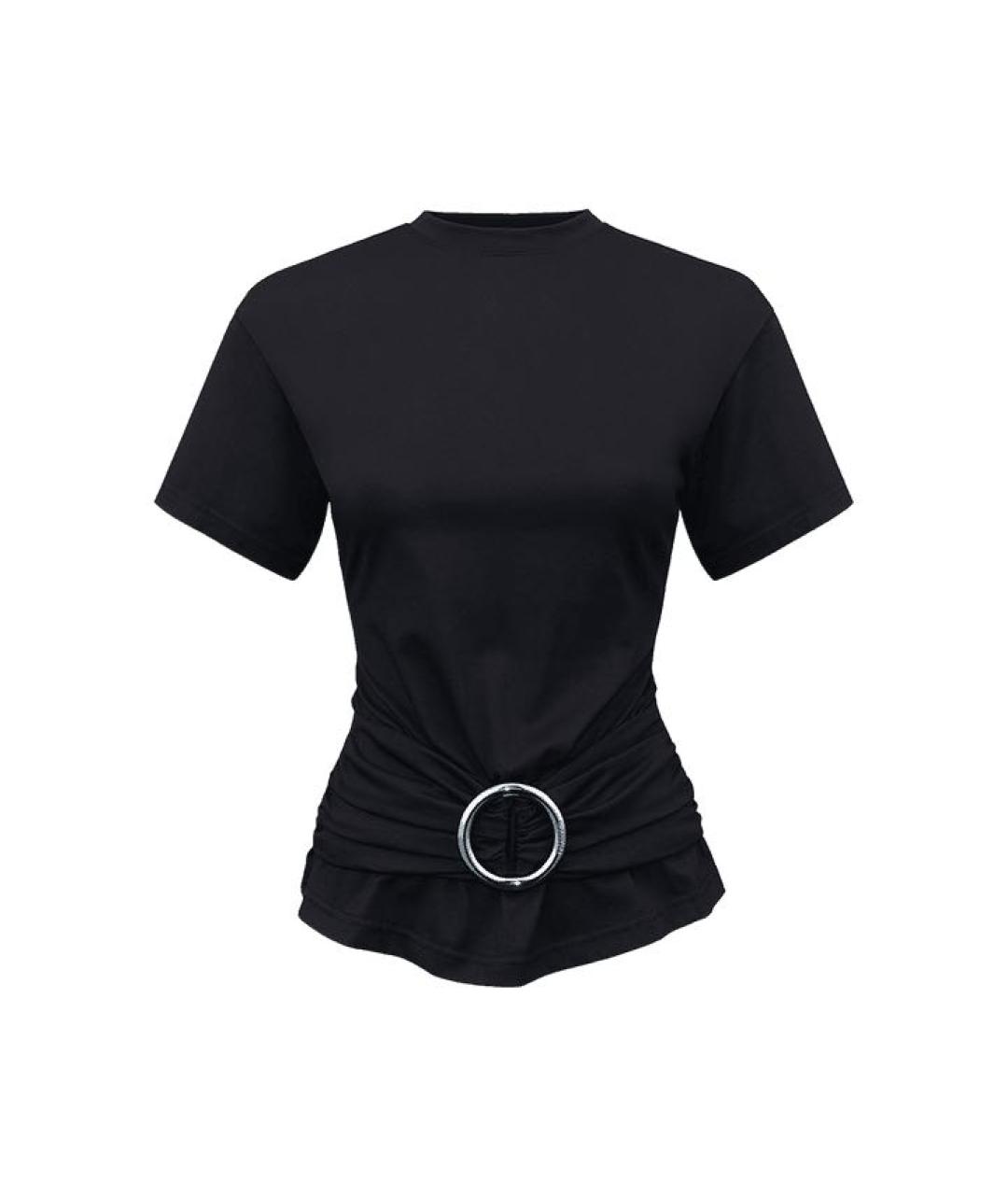 PACO RABANNE Черная хлопковая футболка, фото 4