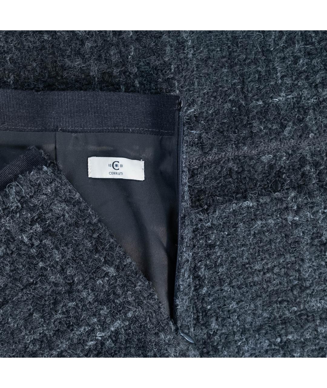 CERRUTI 1881 Серая шерстяная юбка мини, фото 5