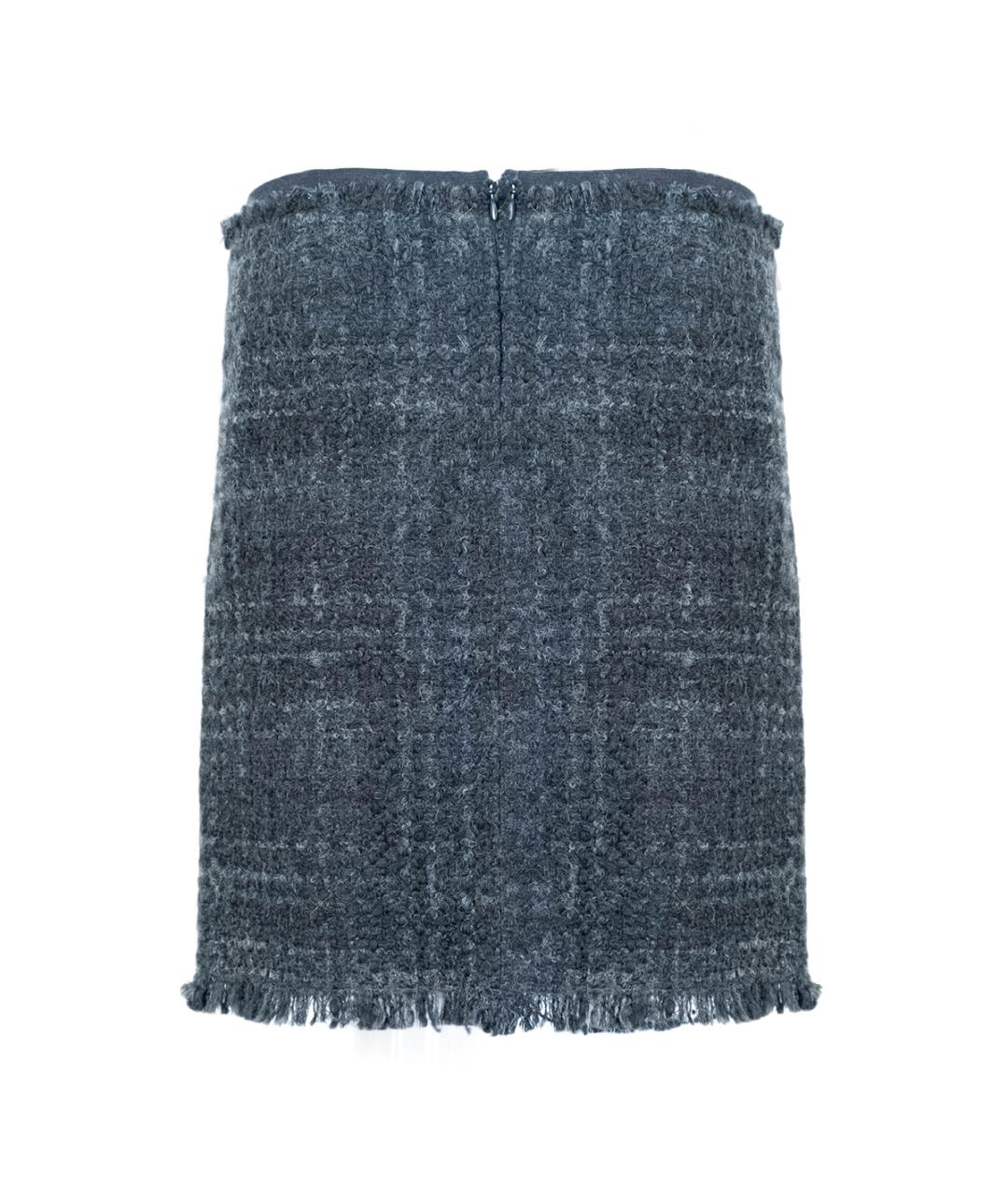 CERRUTI 1881 Серая шерстяная юбка мини, фото 2