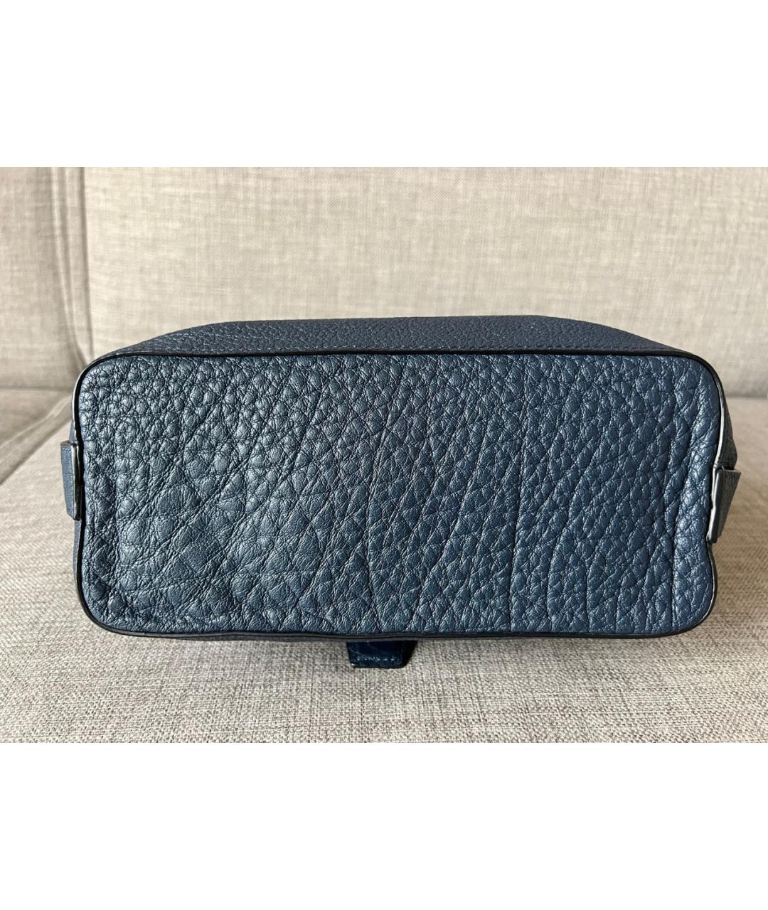 LANCEL Синяя кожаная сумка с короткими ручками, фото 6