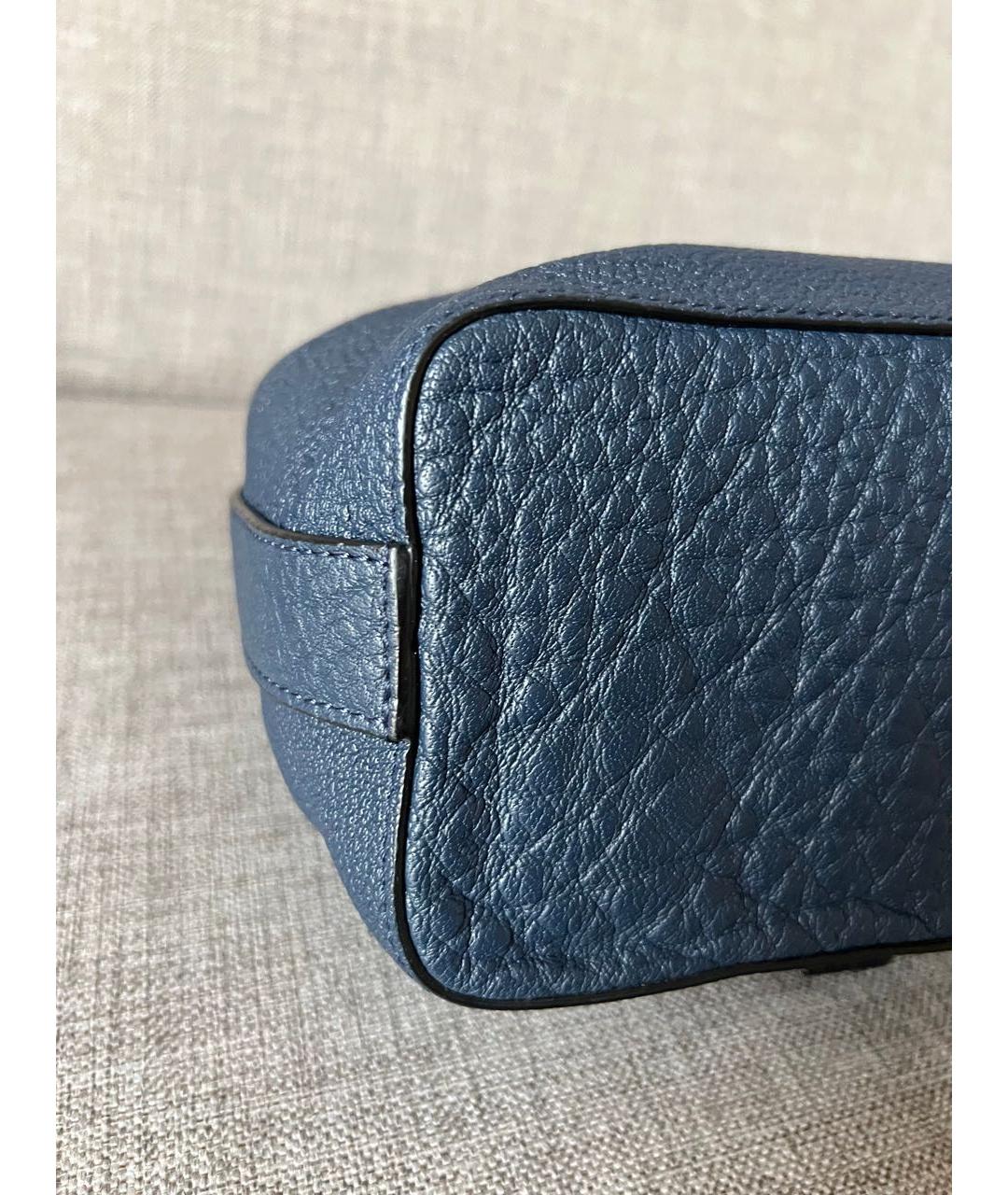 LANCEL Синяя кожаная сумка с короткими ручками, фото 7