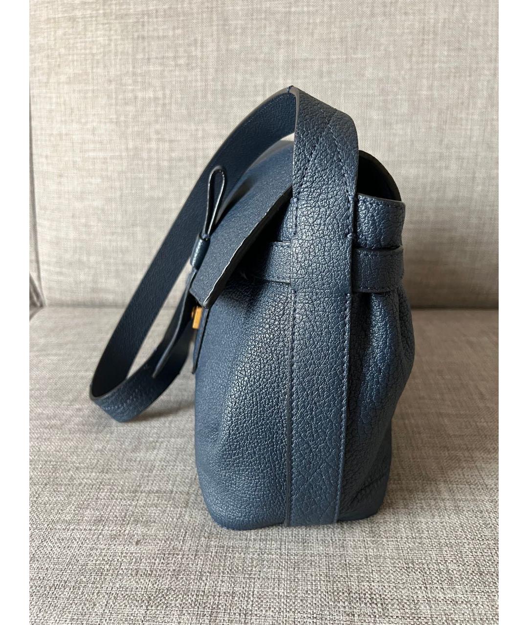 LANCEL Синяя кожаная сумка с короткими ручками, фото 3