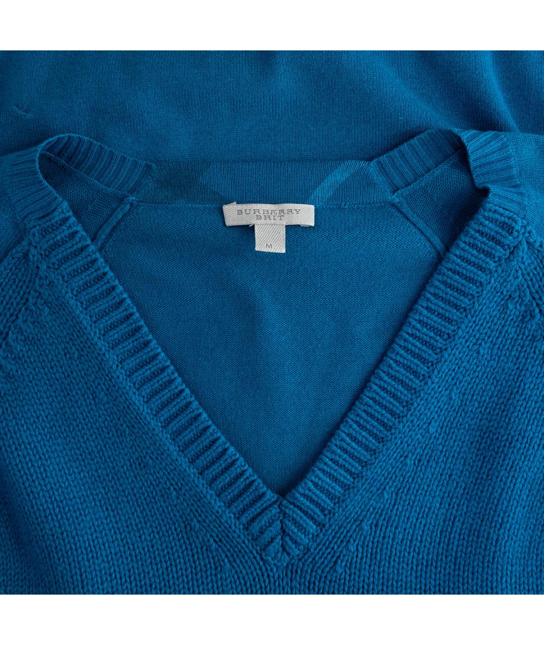 BURBERRY Бирюзовый хлопковый джемпер / свитер, фото 3