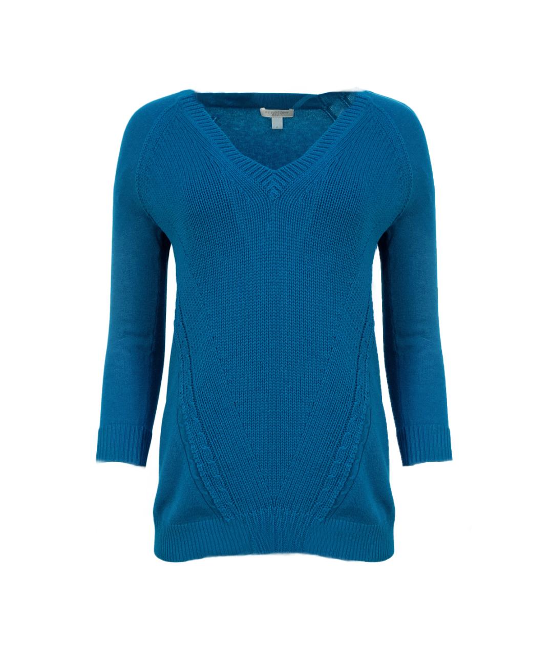 BURBERRY Бирюзовый хлопковый джемпер / свитер, фото 1