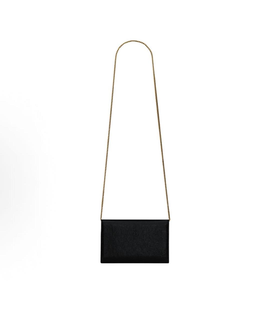 SAINT LAURENT Черный кожаный кошелек, фото 4