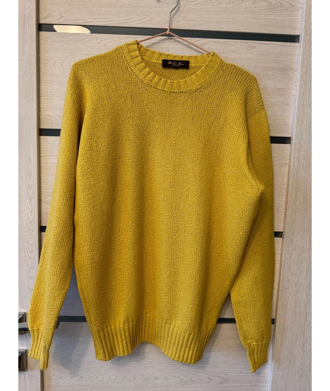 LORO PIANA Желтый хлопковый джемпер / свитер, фото 3