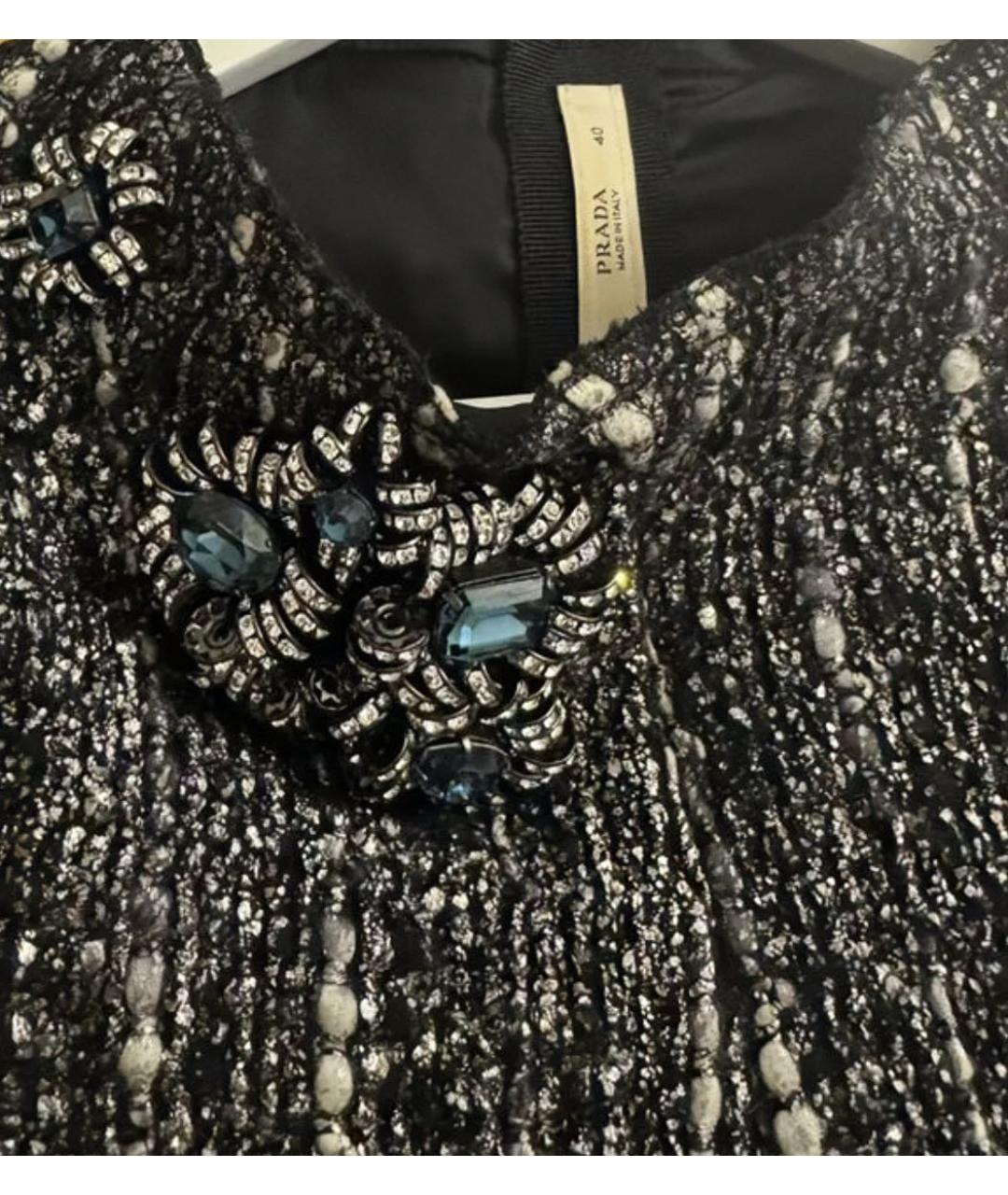 PRADA Серебрянный шерстяной костюм с юбками, фото 4