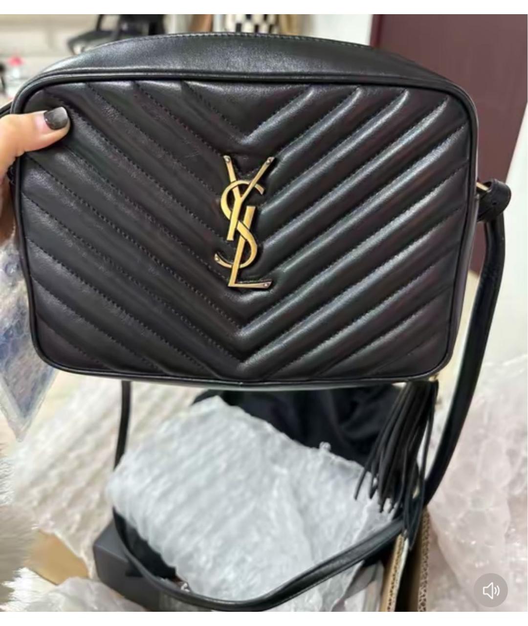 SAINT LAURENT Черная кожаная сумка через плечо, фото 4