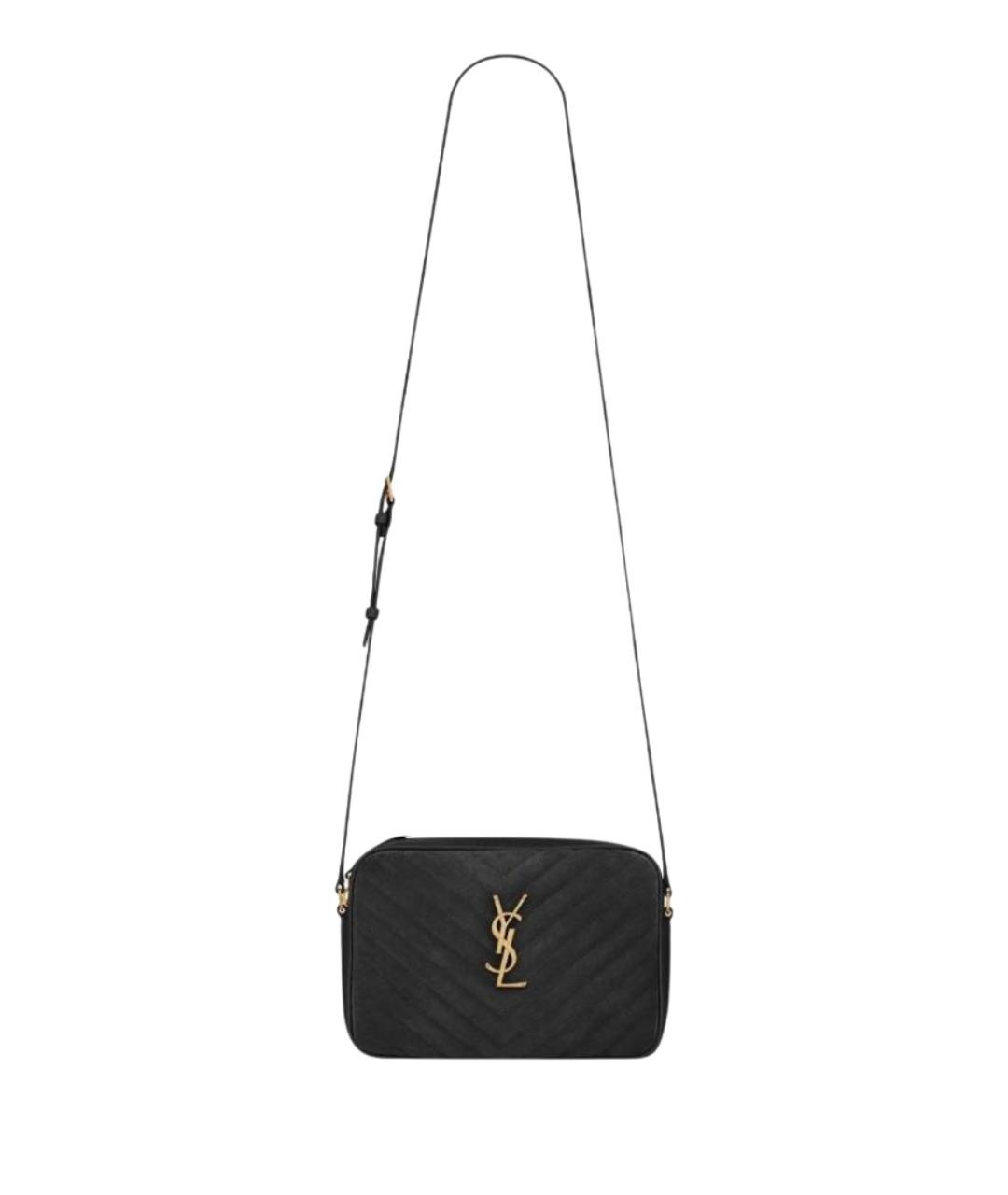 SAINT LAURENT Черная кожаная сумка через плечо, фото 1