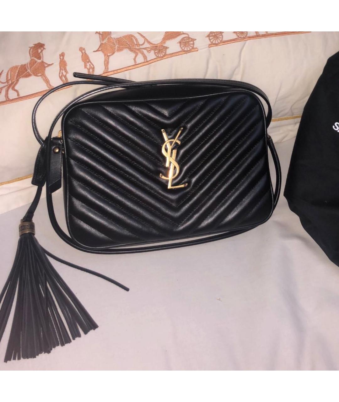 SAINT LAURENT Черная кожаная сумка через плечо, фото 6