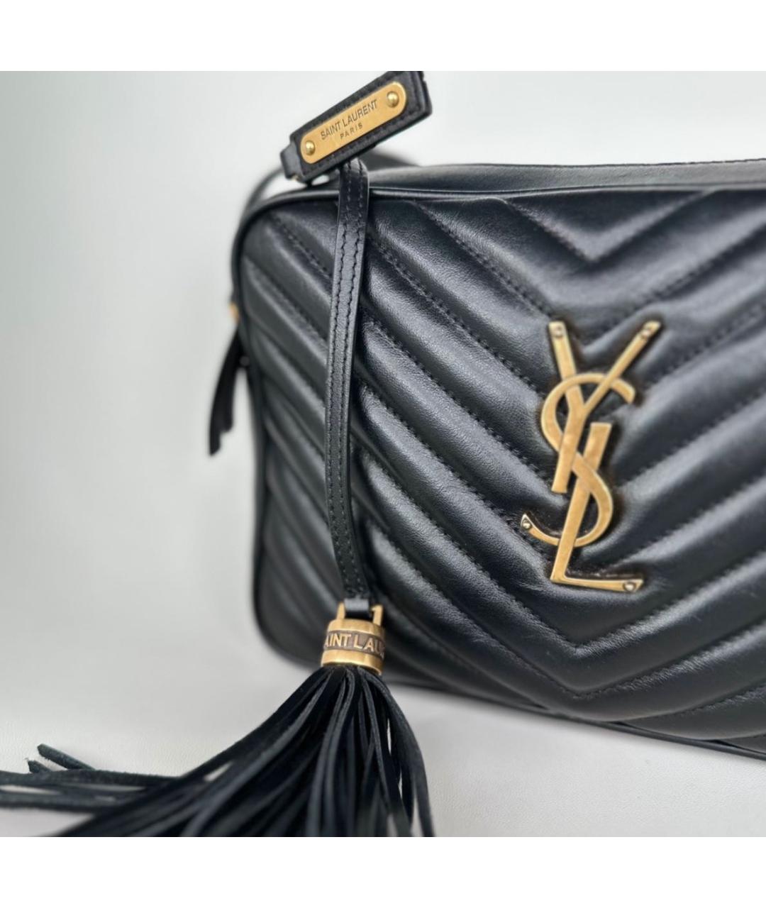 SAINT LAURENT Черная кожаная сумка через плечо, фото 8