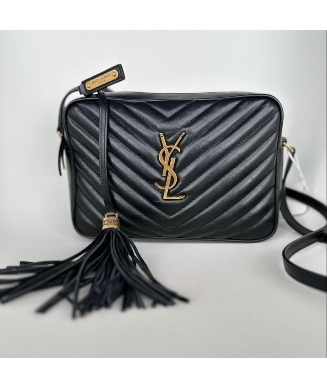 SAINT LAURENT Черная кожаная сумка через плечо, фото 7