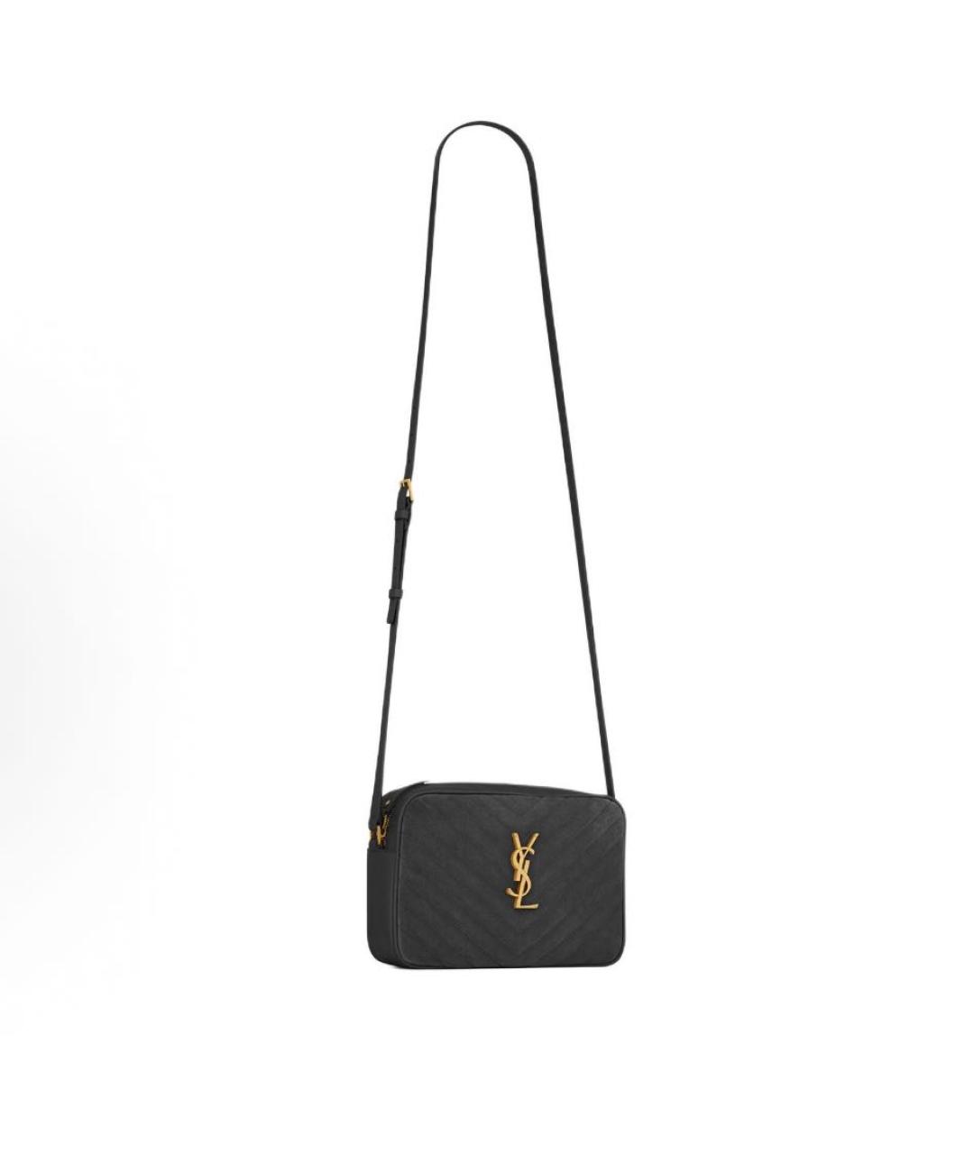 SAINT LAURENT Черная кожаная сумка через плечо, фото 2