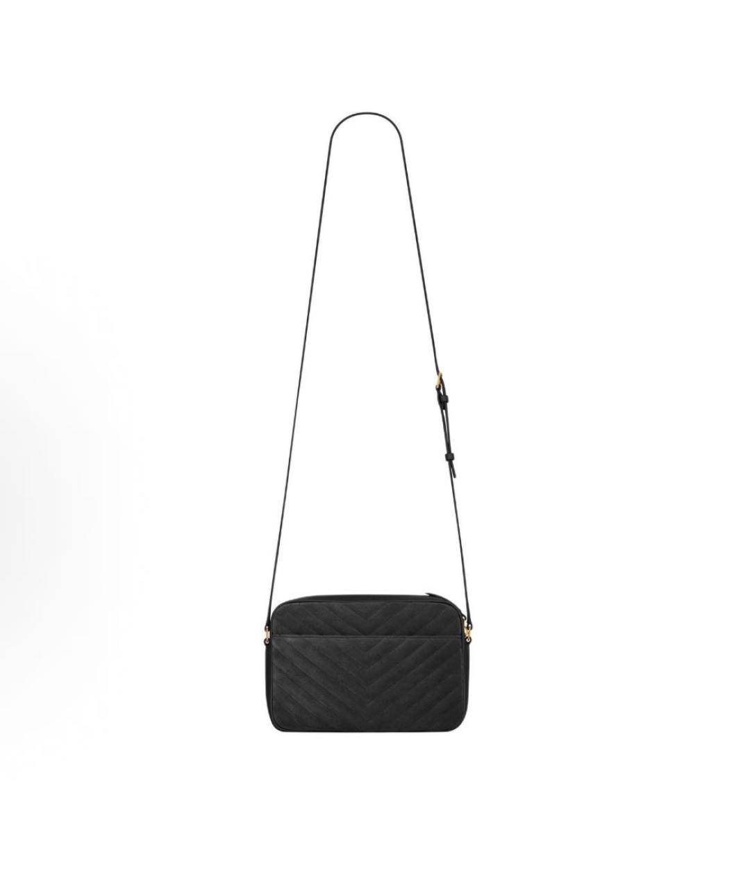 SAINT LAURENT Черная кожаная сумка через плечо, фото 3