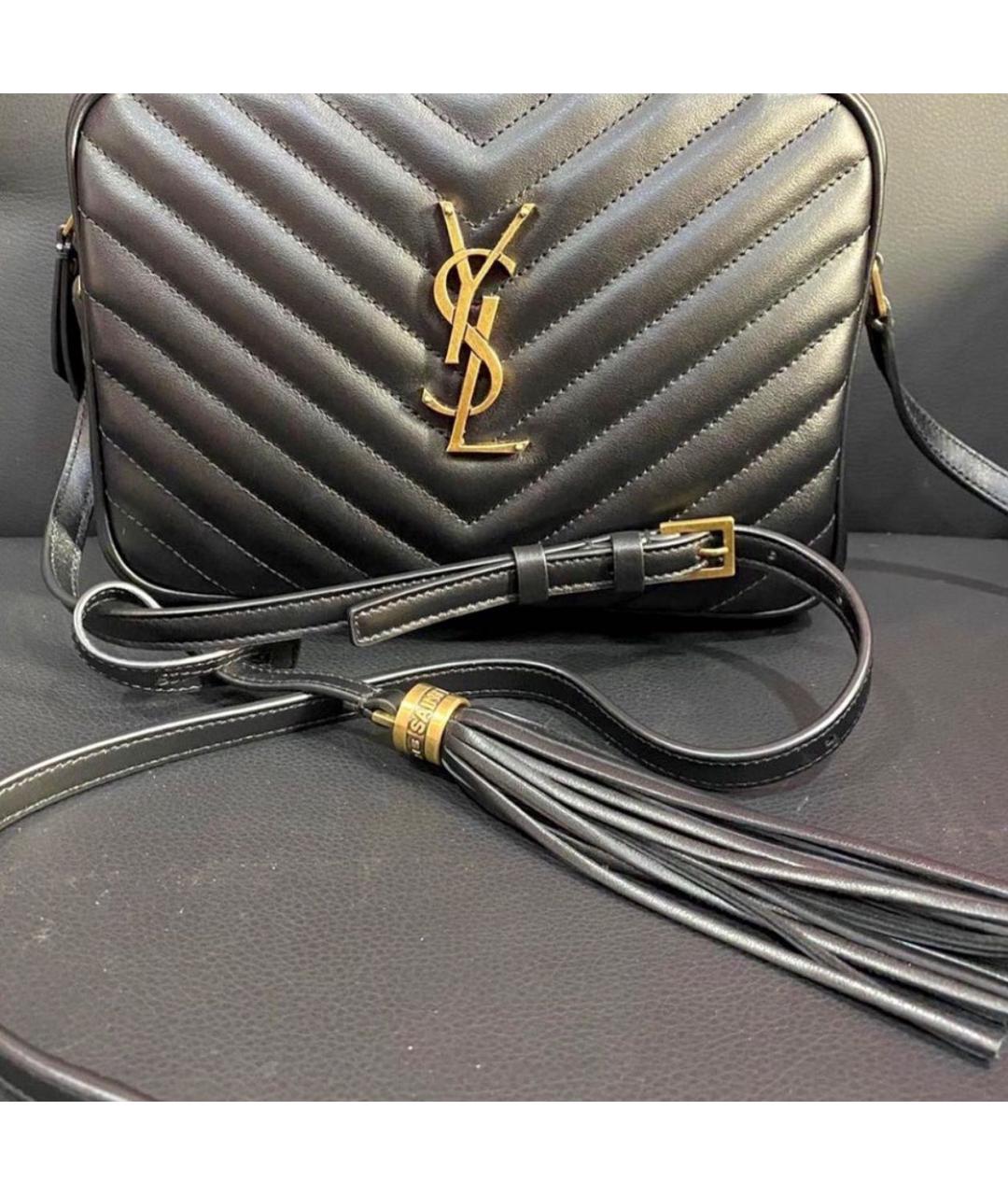 SAINT LAURENT Черная кожаная сумка через плечо, фото 5