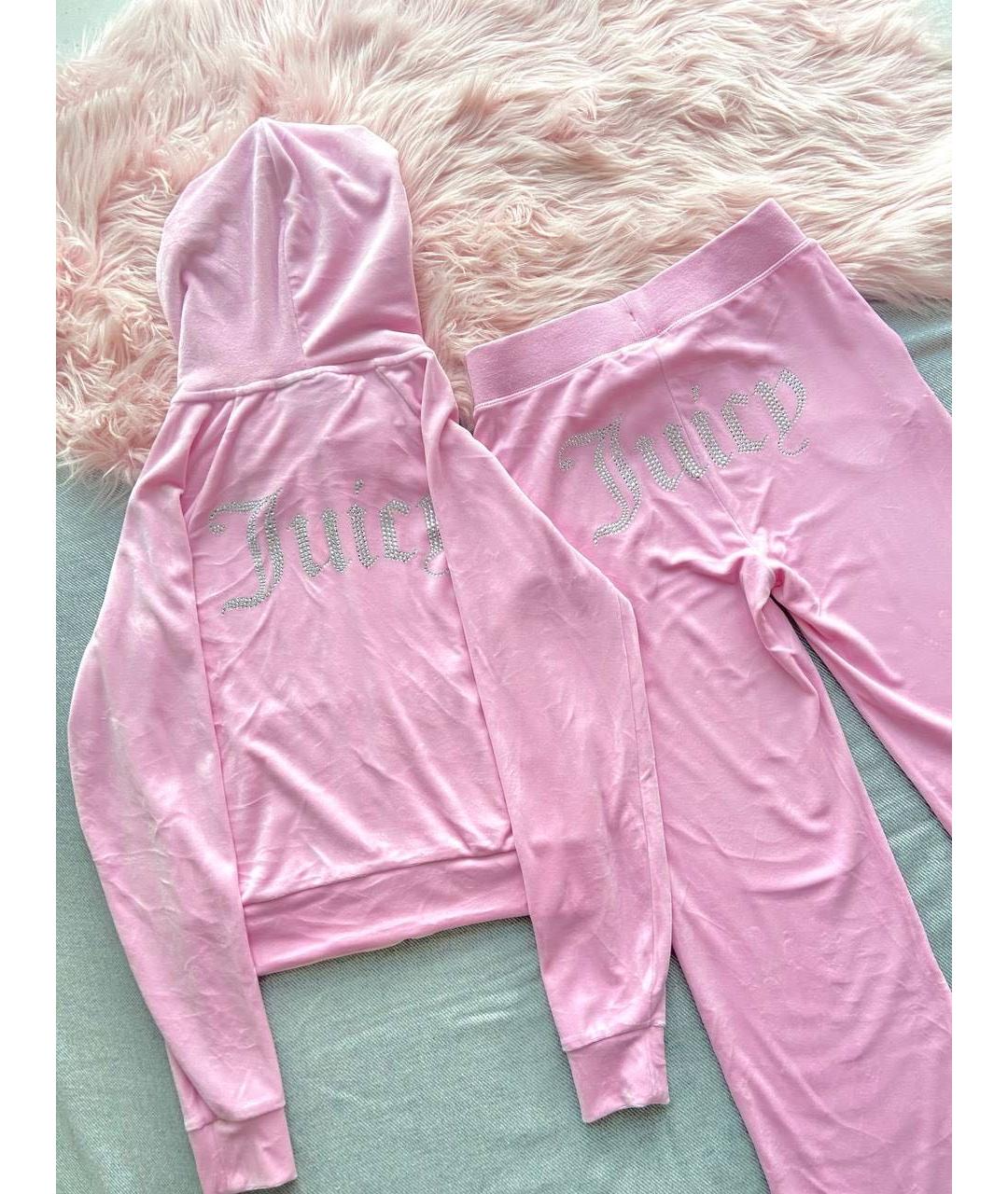 JUICY COUTURE Розовый велюровый спортивные костюмы, фото 2