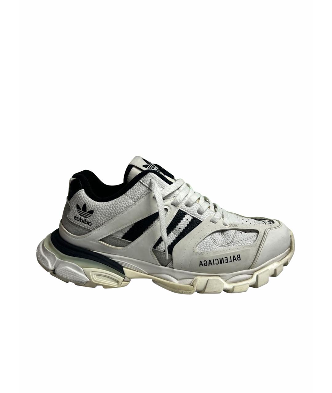 BALENCIAGA Белые кожаные низкие кроссовки / кеды, фото 1