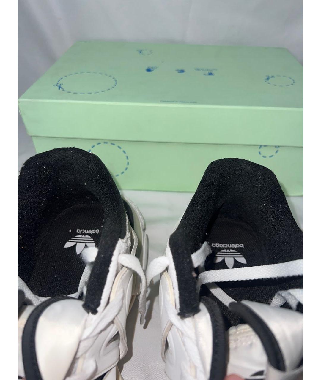 BALENCIAGA Белые кожаные низкие кроссовки / кеды, фото 4