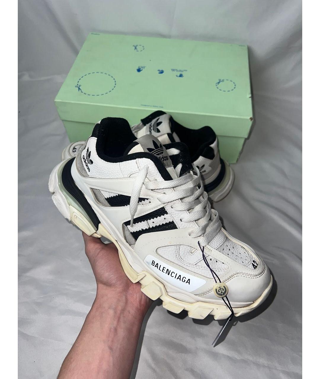 BALENCIAGA Белые кожаные низкие кроссовки / кеды, фото 2