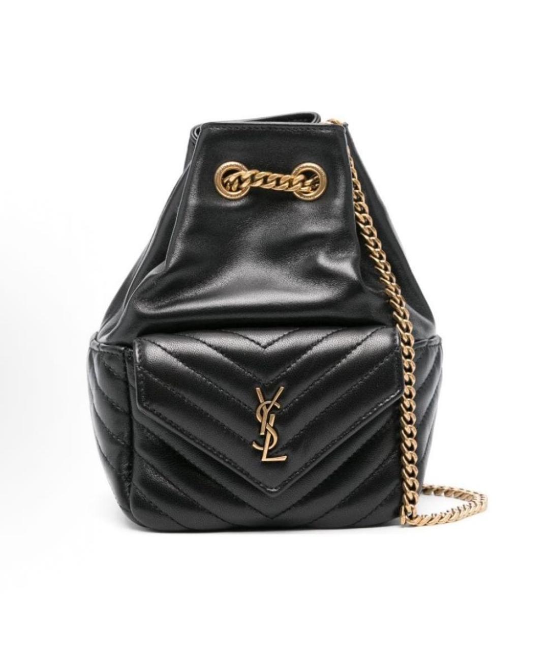 SAINT LAURENT Черная кожаная сумка через плечо, фото 9