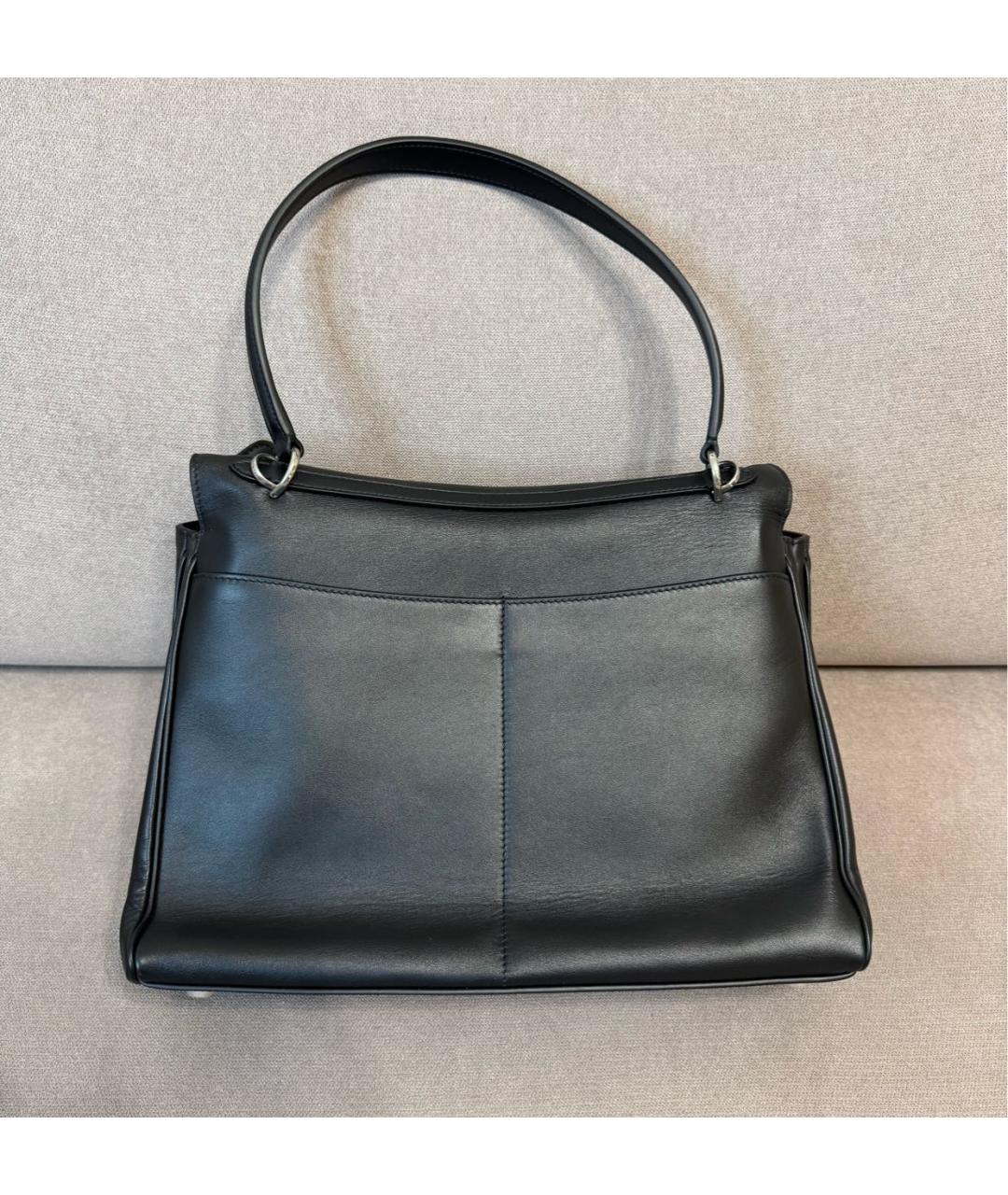 BALENCIAGA Черная кожаная сумка тоут, фото 4