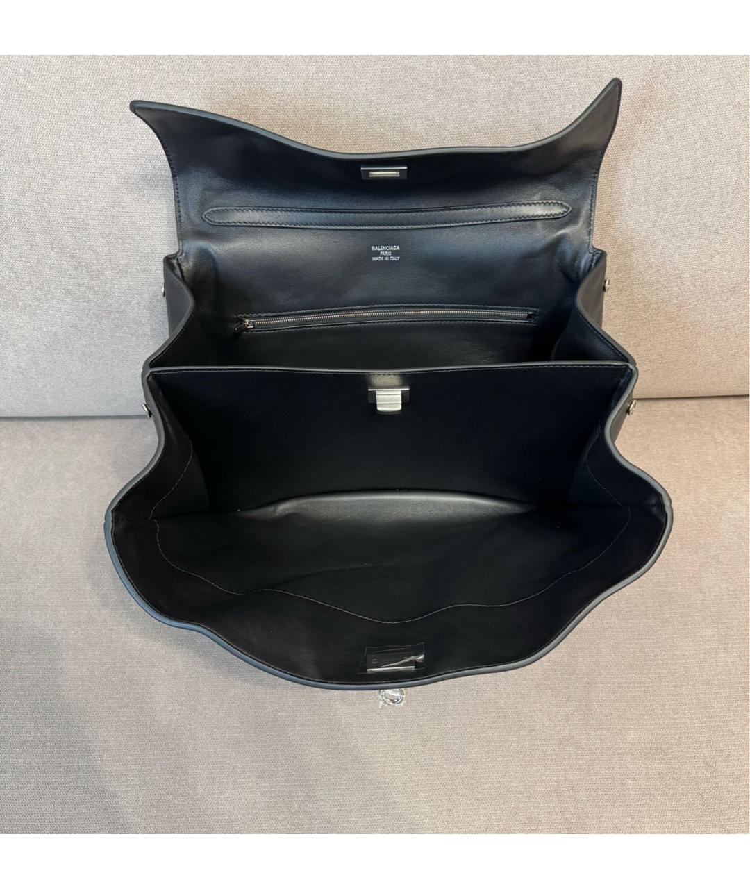 BALENCIAGA Черная кожаная сумка тоут, фото 6