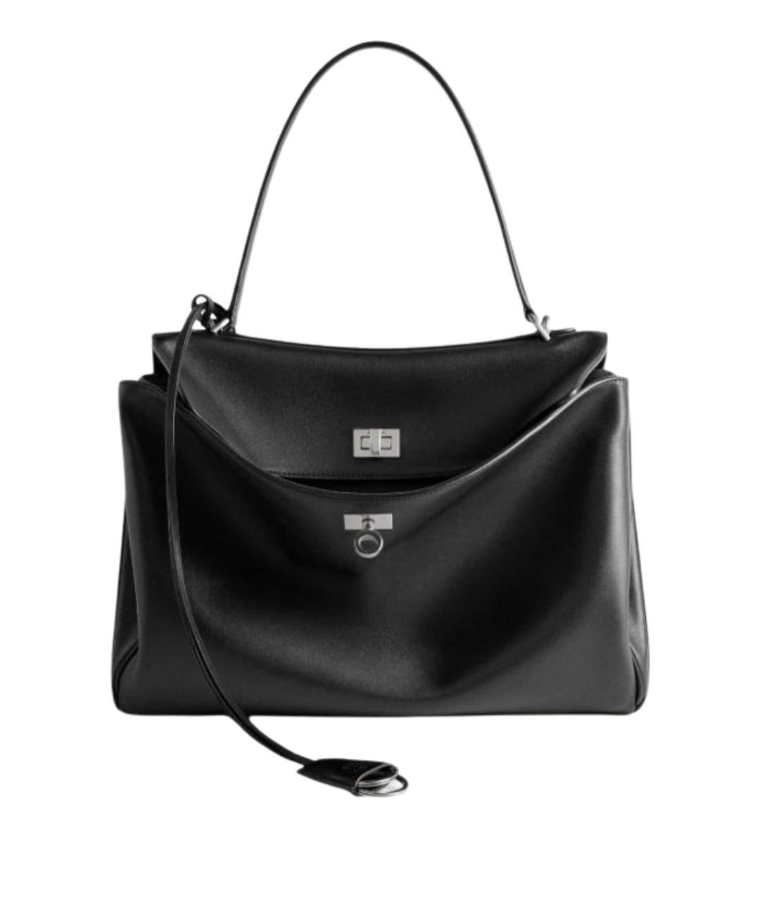 BALENCIAGA Черная кожаная сумка тоут, фото 1