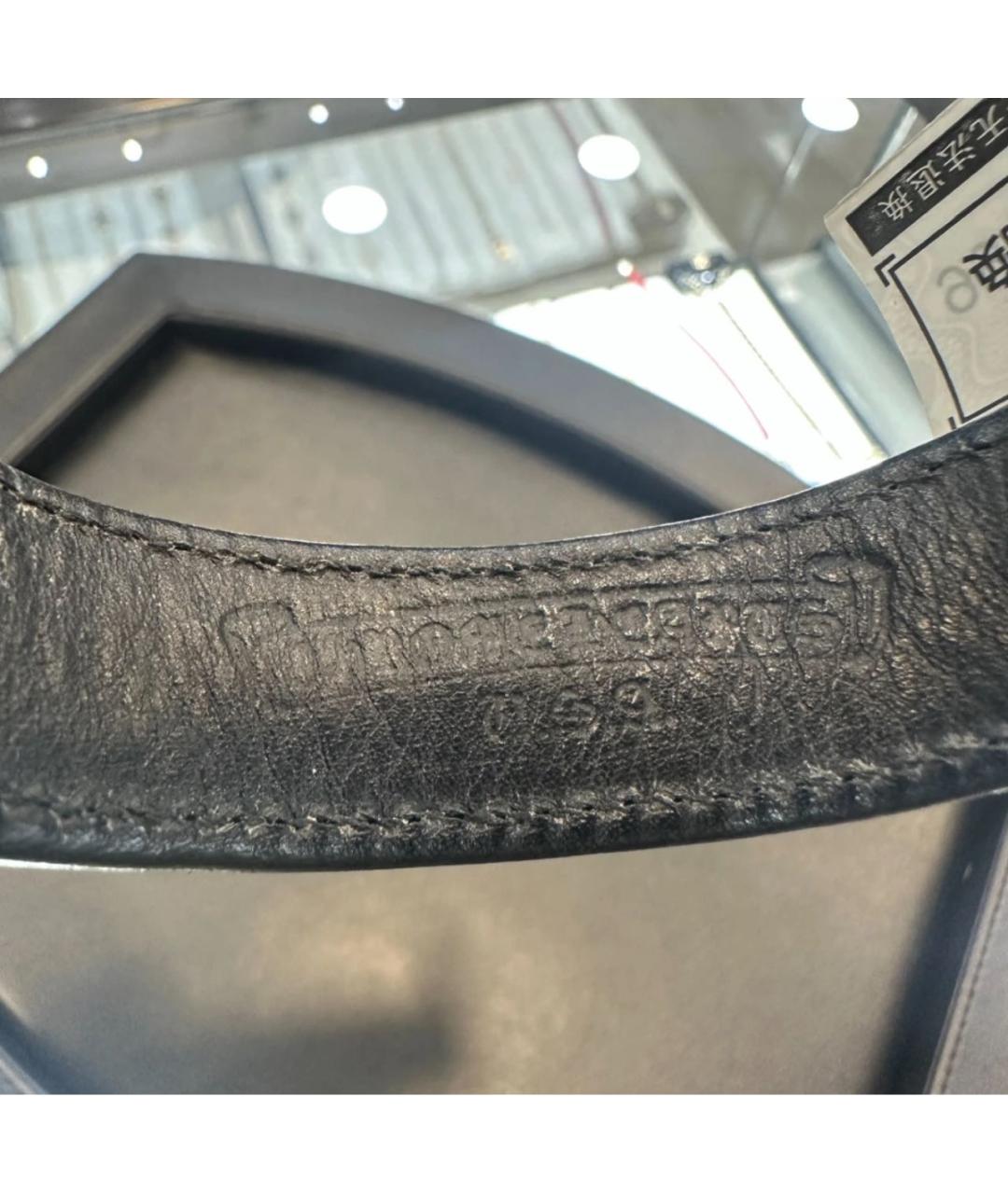 CHROME HEARTS Черный кожаный браслет, фото 3