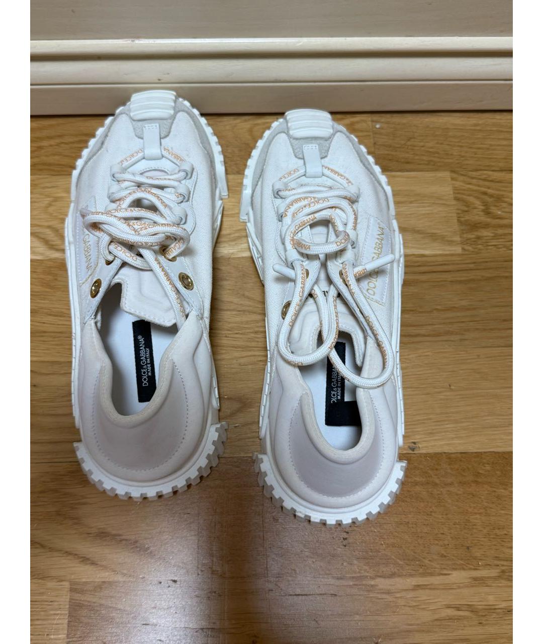 DOLCE&GABBANA Белые текстильные кроссовки, фото 2