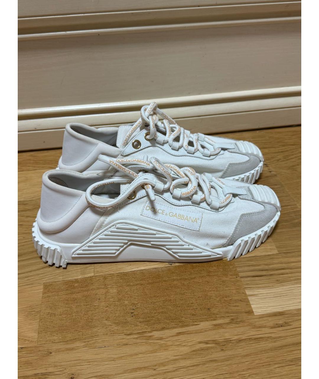 DOLCE&GABBANA Белые текстильные кроссовки, фото 5