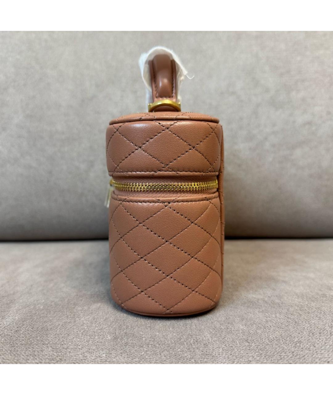 SAINT LAURENT Бежевая кожаная сумка через плечо, фото 4