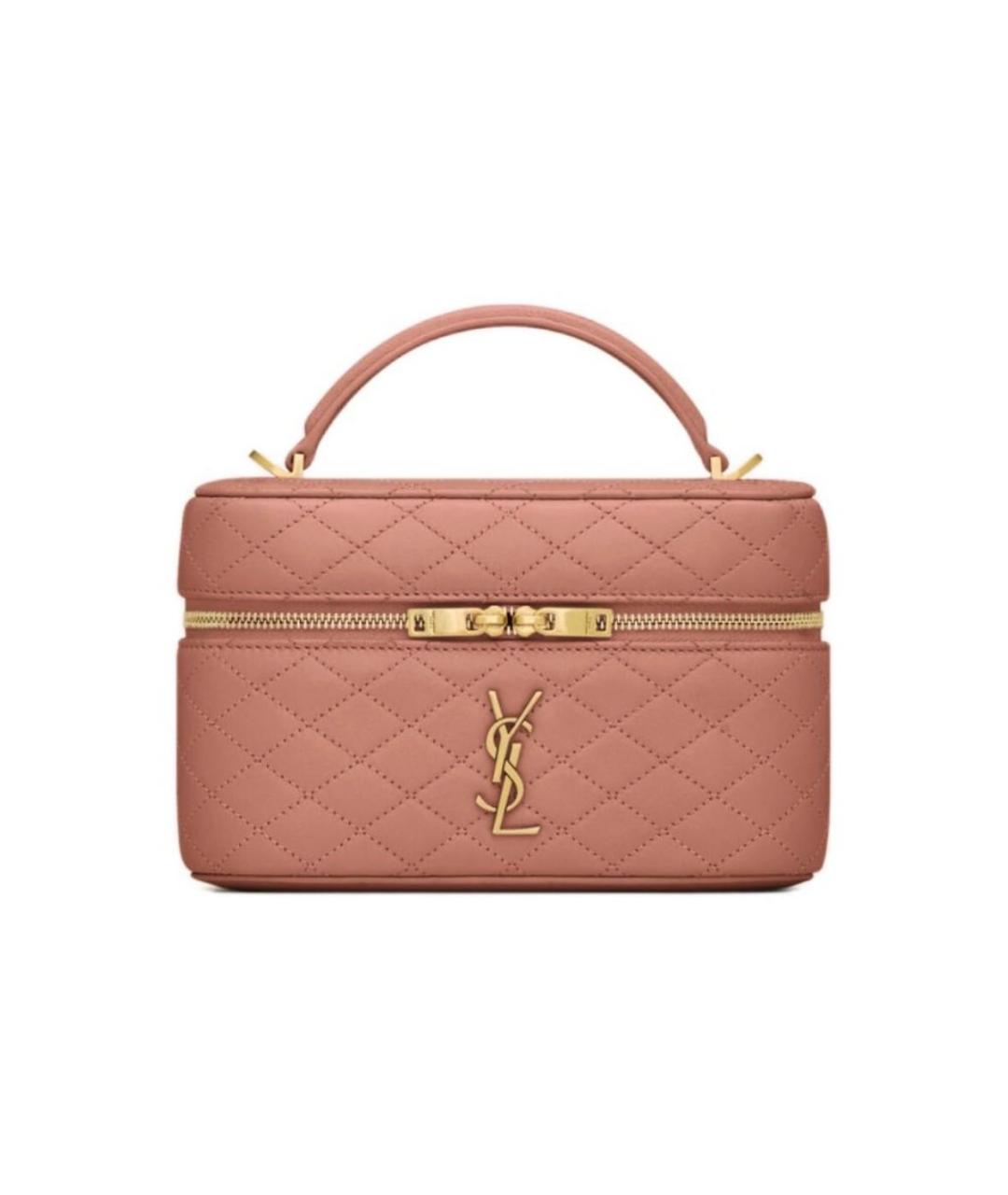 SAINT LAURENT Бежевая кожаная сумка через плечо, фото 9