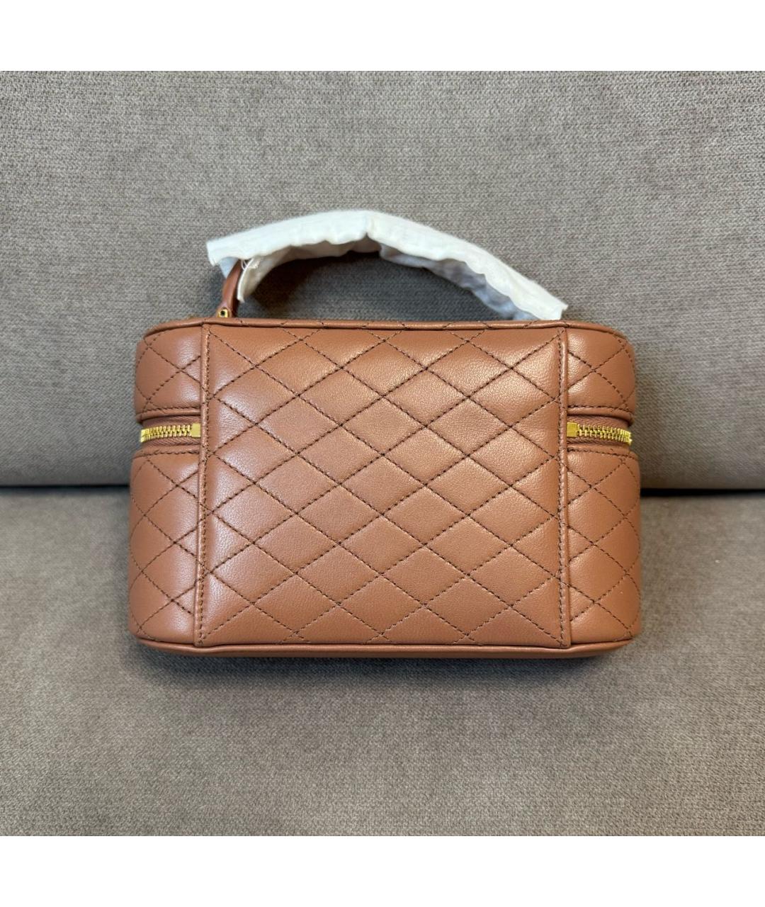 SAINT LAURENT Бежевая кожаная сумка через плечо, фото 3